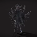 Fantasy Game Movie Character With Elaborate Headdress Multiple Arms And Ornate Metallic Costume