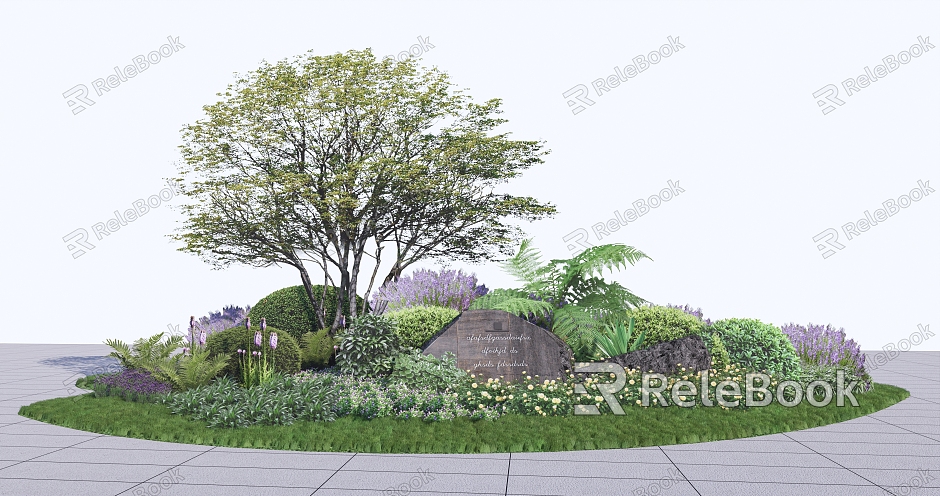 Modern flower bed plant group Jingshi community plant combination arbor shrub group flower border plant model