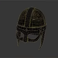 Ancient Metal Helmet With Face Guard And Vintage Historical Warrior Design