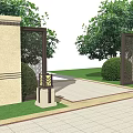 Jane European Gate View Wall 3d model