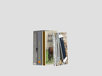 Books and Magazine Collection Featuring Modern Living Heartfelt Stories and Smartphone Content 3d model