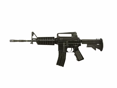 Black Tactical Military Style Assault Rifle With Detachable Magazine Barrel And Stock 3d model