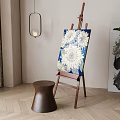 Modern Musical Instruments and Art Supplies With Easel Sunflower Painting Stool and Pendant Light