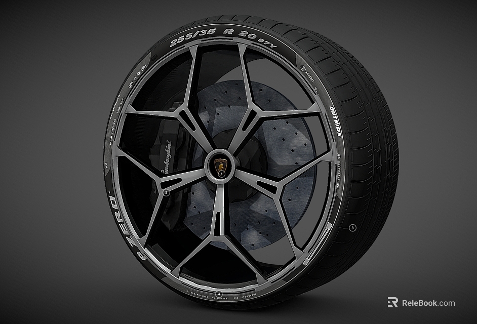 High Performance Modern Automotive Tire With Sleek Alloy Wheel Rim Design 3d model 