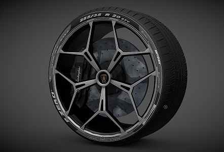 sports car tire wheel hub car tire accessories 3d model