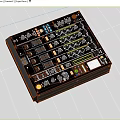 Professional Headphones Audio Mixer With Multiple Knobs Faders And Control Panel 3d model