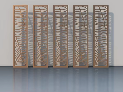 Elegant Modern Swing Door Design With Wooden Carved Patterns For Kitchen 3d model