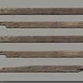 Natural Stone Wood Planks with Natural Texture and Holes Arranged on Light Background