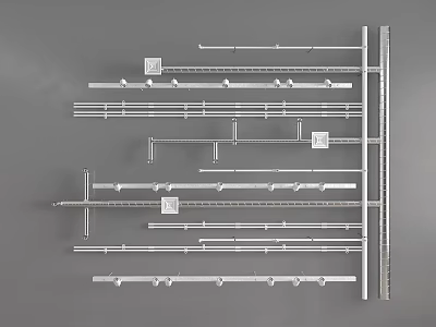 Industrial Metal Pipes And Fittings For Construction Applications With Assorted Sizes 3d model