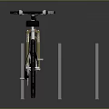 White and Green Mountain Bike Displayed on Wooden Stand with Gray Background