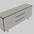 Modern White Entryway Side Cabinet With Drawers And Black Legs Design