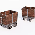 Wooden Boxes With Wheels And Metal Strips For Reinforced Cart Design