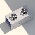 White Air Conditioner Fan With Dual Fans And Ventilation Grid For Efficient Cooling