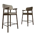 Modern Bar Stools with Armrests Light Padded Seats and Dark Frames 3d model