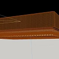 Modern Rectangular Ceiling Light With Dark Brown Frame Grid Pattern Design and White Light Strip