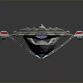 Futuristic Spaceship Model With Sleek Design And Metallic Finish Details