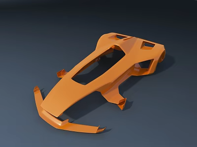 Hardware Tools Crafted Orange Streamlined Sports Car Body Shell 3D Model Design 3d model