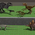 Realistic Dinosaur Models With Skeleton Replicas And Various Species 3d model