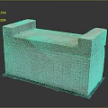 Functional Stone Storage Box For Home With Rectangular Design Carved Patterns Raised Sides 3d model