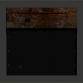 Old Rusty Metal Square Container With Black Handle And Grid Inside Structure