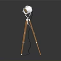 Modern Tripod Floor Lamp With Wooden Legs And White Shade Design