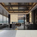 Elegant Modern Sales Office Interior With Spacious Lounge Area And Bright Large Floor Windows