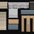 Different Window Curtain Styles Including Blinds Drapes And Valances For Home Decor 3d model