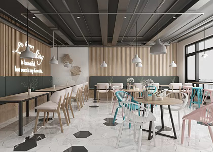 Nordic Milk Tea Shop 3d model