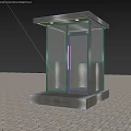 Transparent Glass Metal Booth With Modern Design On Outdoor Tiled Ground