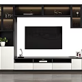 Elegant Modern TV Cabinet Design With Storage Drawers And Decorative Ornaments