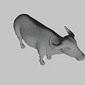 Game Movie Character 3D Model of Buffalo With Green Background and Realistic Details