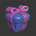 Stylish Blue Gift Box With Pink Bow And Decorative Ribbon For Daily Use
