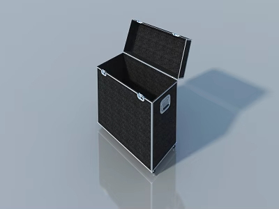 Black Hardshell Storage Case Featuring Open Swing Door And Sturdy Construction Design 3d model