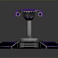Futuristic Sci Fi Weapon With Double Barrel Purple Glow Mechanical Structure And Hexagonal Base 3d model
