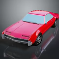 Red Classic Car Exterior Design With Glossy Body And Vintage Wheels