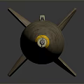 Old Military Bomb With Rusty Surface And Tail Fins Weapon Design