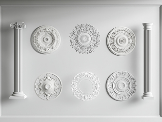 European-style lamp panel carved lamp panel 3d model