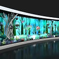 Enchanting Window Display With Bamboo Mushroom Ornaments Soft Lighting And Natural Elements 3d model