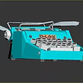 Stylish Turquoise D LOX Typewriter Featuring Hexagonal Keys And Retro Design