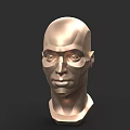 Game Movie Character Golden Low Poly 3D Head Model Design