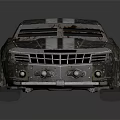 Worn Striped Vintage Car With Rustic Metal Exterior And Unique Design Details