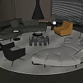 Modern Sofa Coffee Table Combination Sofa Coffee Table 3d model