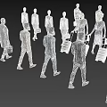 Group of Business People in Formal Attire Carrying Briefcases Walking Together