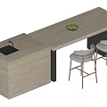 Nakajima Table and Chair Combination 3d model