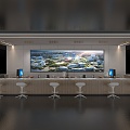 Front Desk Bar Service Desk Service Lobby 3d model