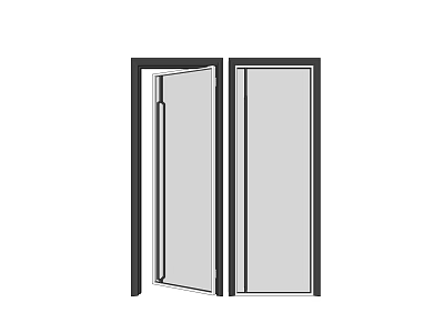 Modern swing door single door 3d model Modern swing door single door 3d model