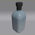 White Wine Bottle With Silver Cap 3D Rendering On Light Gray Background
