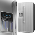 Stainless Steel Double Door Refrigerator With Water Dispenser And Digital Display Modern Kitchen Appliance