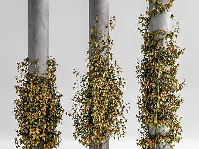 Modern vine ivy concrete column 3d model