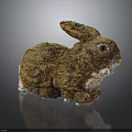 Realistic Brown Rabbit Sculpture With Textured Fur Long Ears And Lifelike Details